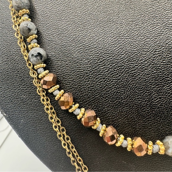 🔴 3/$15! Layered Brassy Gold Beaded Chain Necklace - Picture 3 of 6